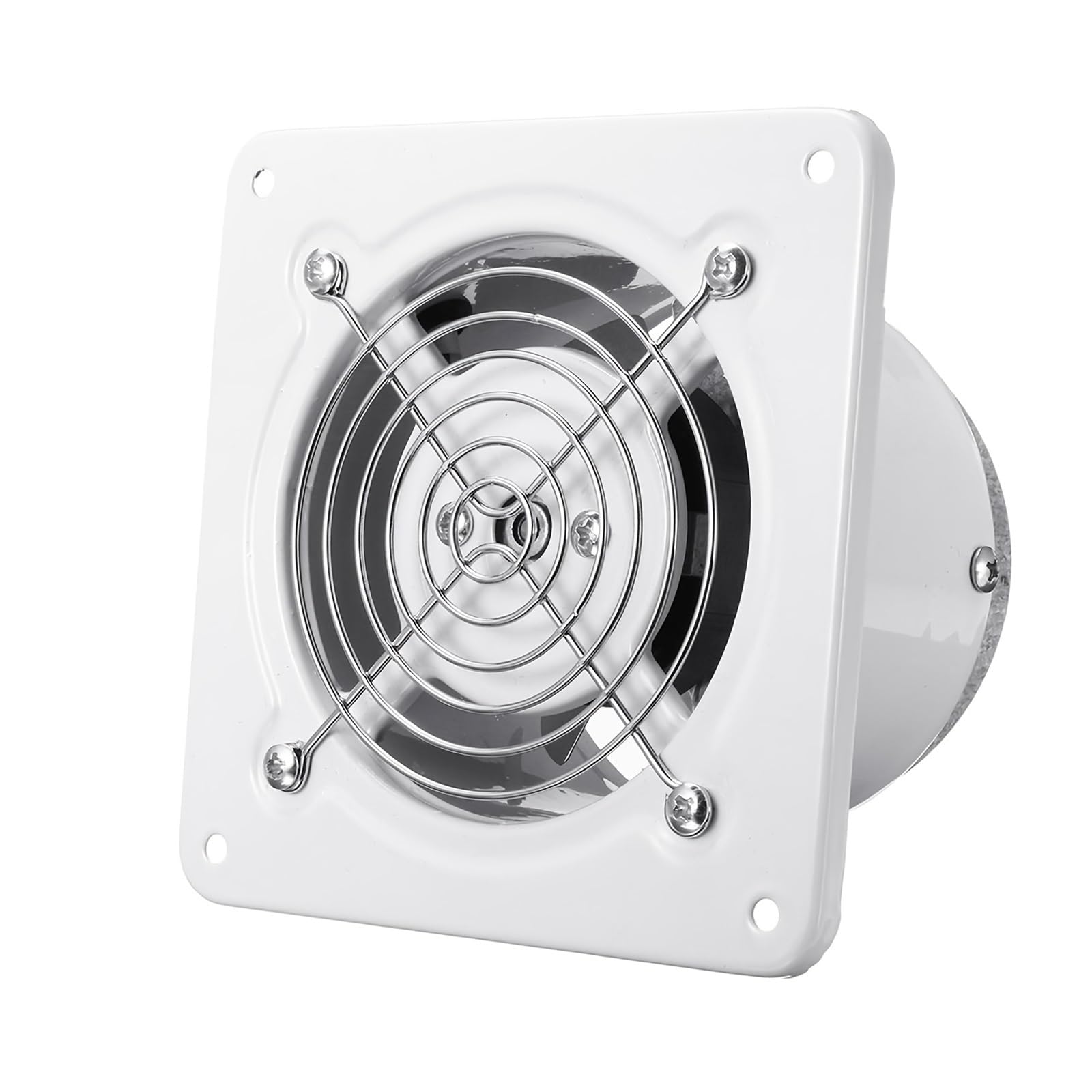 Kxjqbm White Exhaust Fan, 4/6/8" Exhaust Fan Metal Iron Ventilation Extractor,Silence With Anti-Backflow Check Valve Window&Wall Mount Vent Fans For Home(,4 Inch)