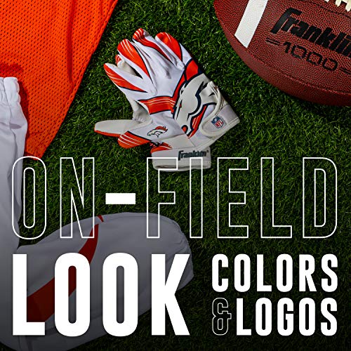 Image of Franklin Sports Youth NFL Football Receiver Gloves - Kids Football Gloves Pair - NFL Team Logos and Silicone Palm