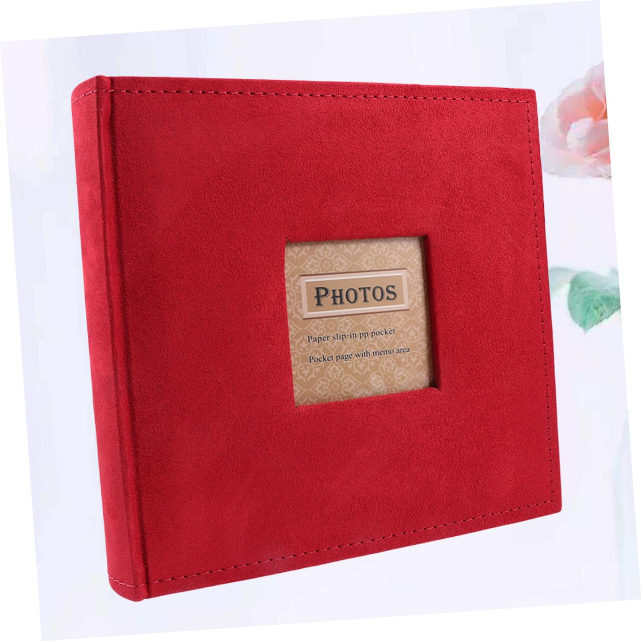 Álbum de Fotos Tipo Inserción DIY 4r Infantil 300 Hojas | Franela Roja, 1 Pieza, Formato para Guardar Recuerdos en Familia y Viaje