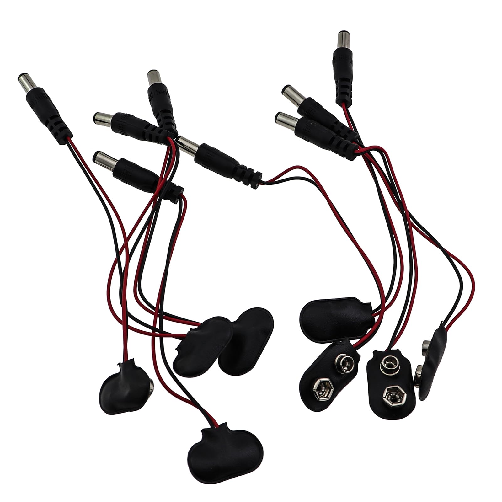 KKUANG 8PCS 9V Battery Clip with DC Head Battery Power Wallet Connector Plug 5.5x2.1mm Battery Clip I Type T Type 4pcs Each for Breadboard Design Adapter Replacement Maintenance