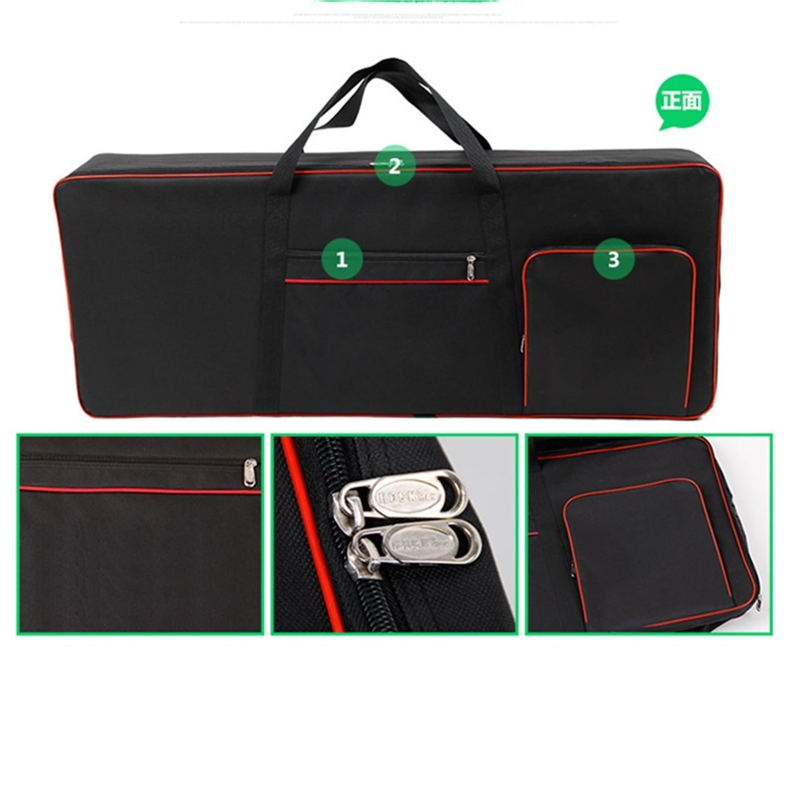 Bolsa para Teclado De Piano Funda for Teclado de 61 Teclas, Teclado portátil, Tela Oxford Impermeable for Piano con Funda Acolchada de algodón de 10 mm para Piano(Pink)