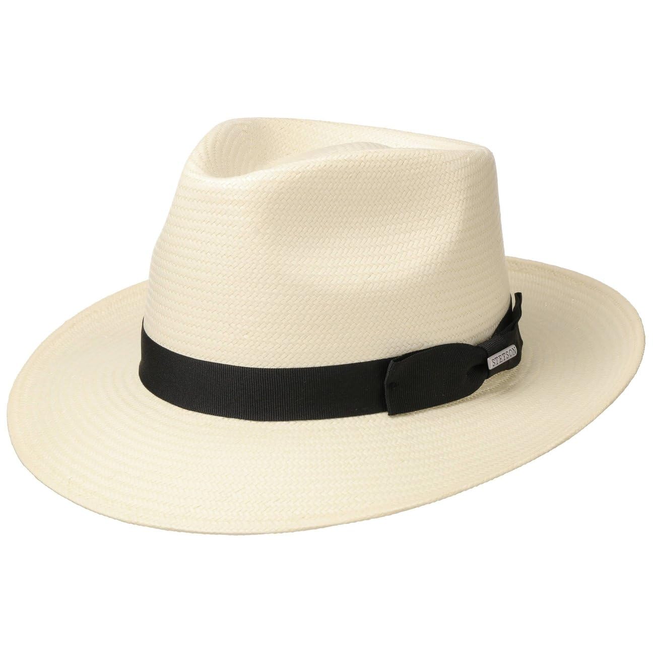 Stetson Sombrero Bogart Toyo Telida Mujer/Hombre - de Paja Sol con Banda Grosgrain Verano Primavera/Verano