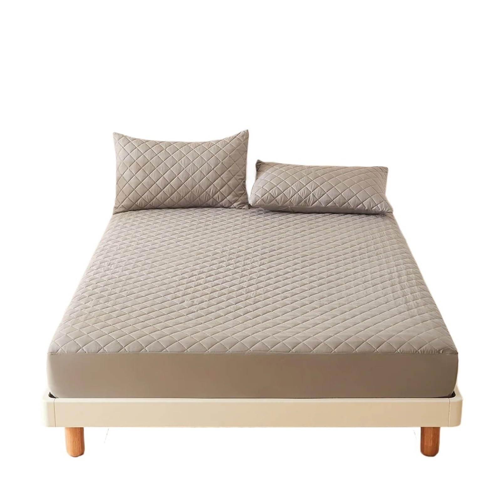 1 Funda de colchón Gruesa Tela Transpirable, Impermeable, sábana Ajustable y (sin Almohada) para Cama(Light Grey,150x200x30cm)