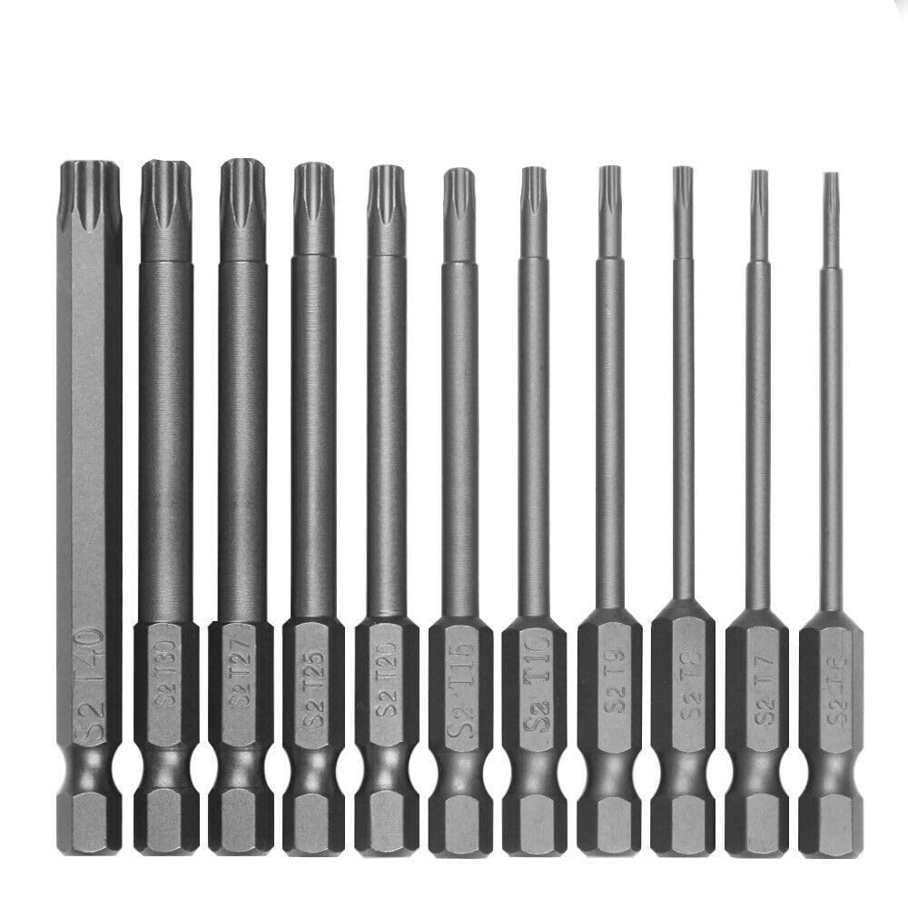 75mm Hexagonal Handle Screwdriver Bits Hollow Torx Screwdriver Tips T7 T8 T9 T10 T20 T25 T27 T30 Magnetic Screwdriver Tips