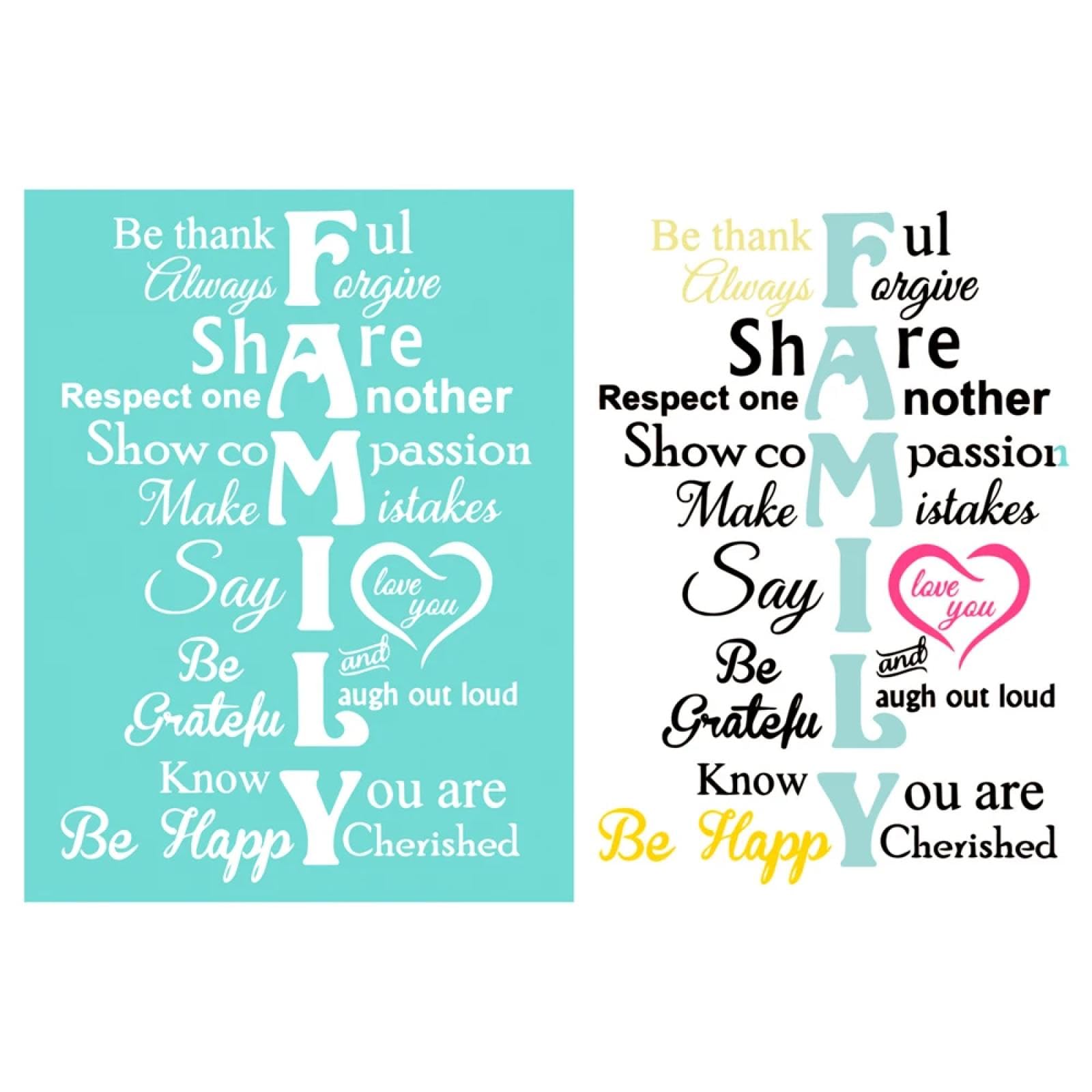 MANGOUSONG Screen Printing Kit,27.8x21.3cm Family Silk Screen Stencils Reusable Silkscreen Print Kit for Printing Handbag Decoration Template ?Seal Tool