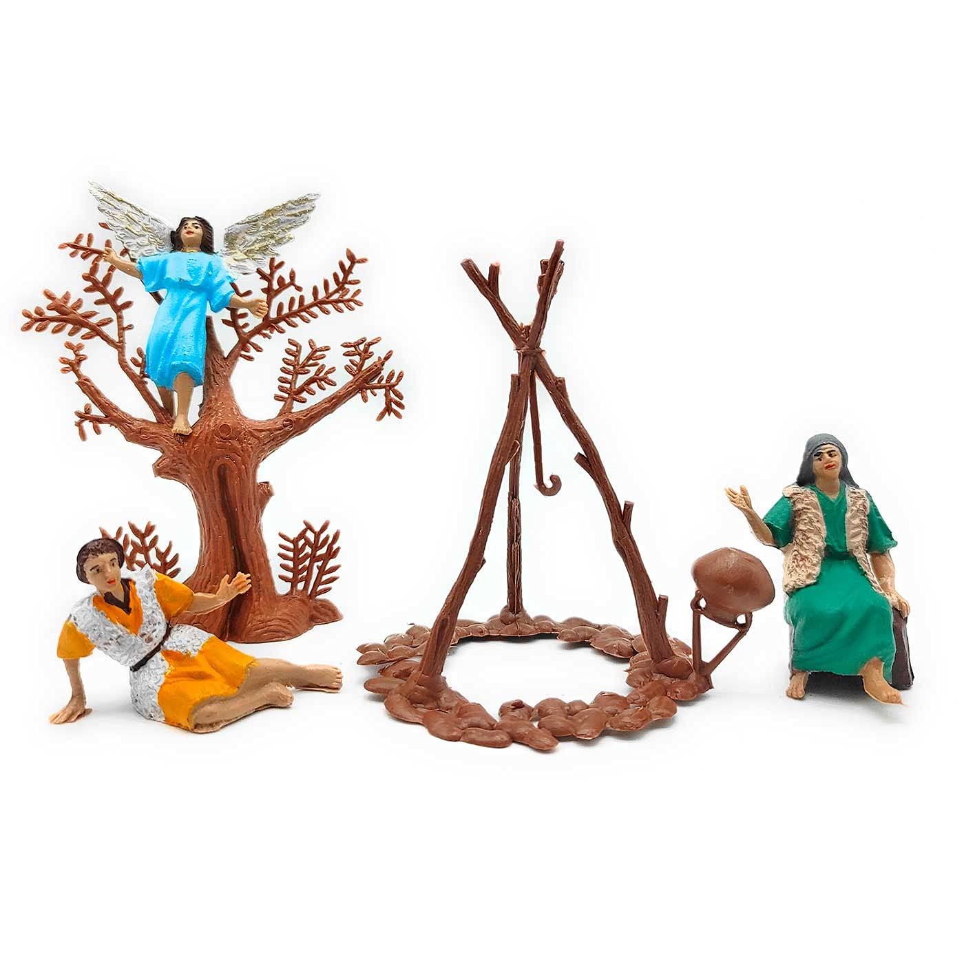 Acan Tradineur - Figuras anunciación con ángel para belén navideño 7 cm, durexina, Figuras Decorativas Nacimiento, Pesebre, Navidad, decoración Tradicional