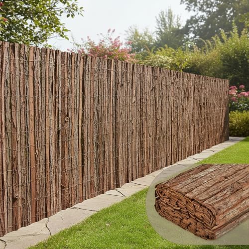 casa.pro Rindenmatte Zamora 150 x 500 cm Sichtschutzmatte Gartenzaun | strapazierfähig, für Balkon, Terrasse, Garten, Balkonverkleidung, wetterfest, Blickschutz, outdoor, natürlich