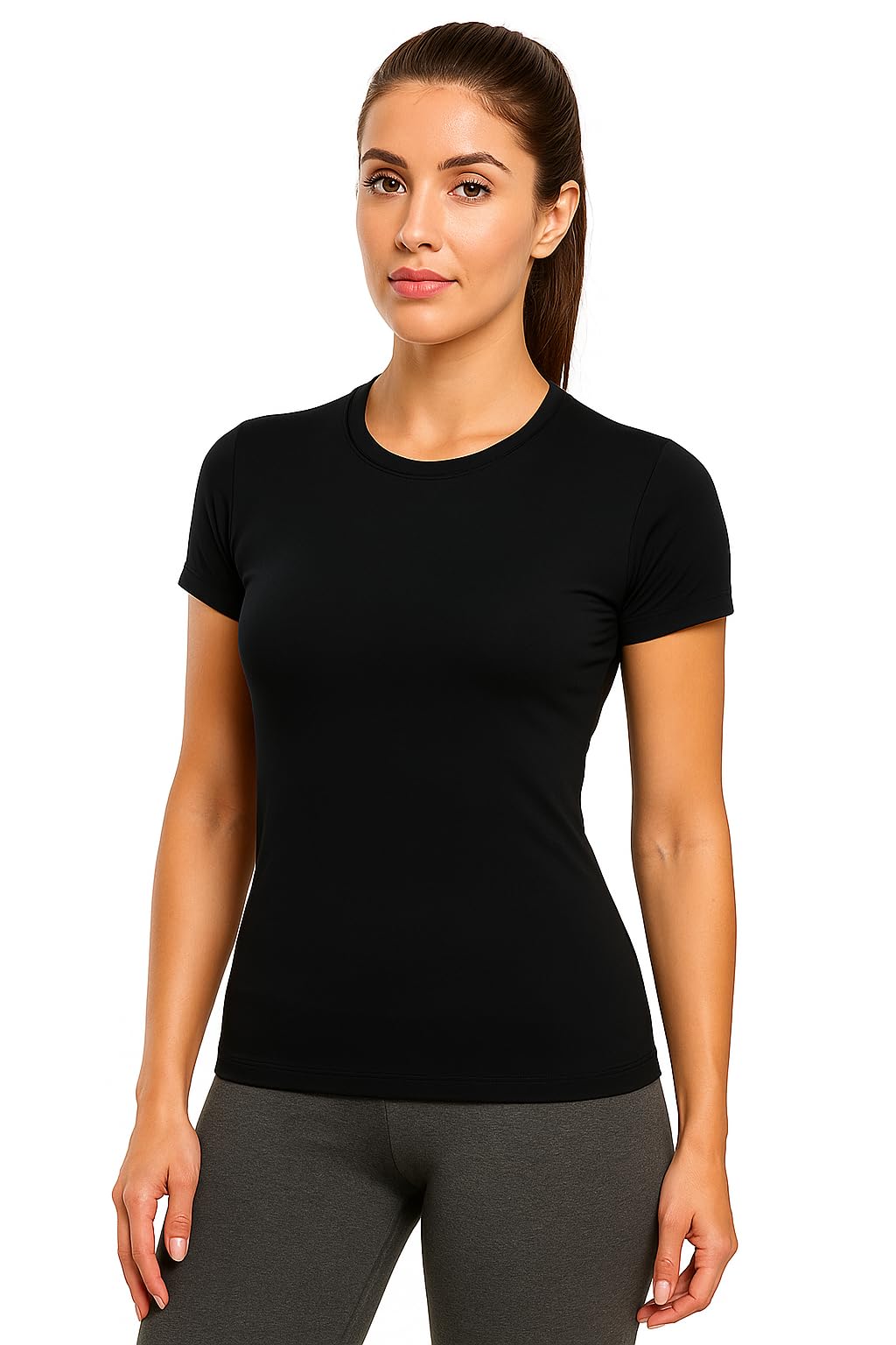 never quit Women's Compression Fit Sports T-Shirt Fitness Wear, Quick-Dry Activewear Top for Gym, Yoga & Running-picture-37