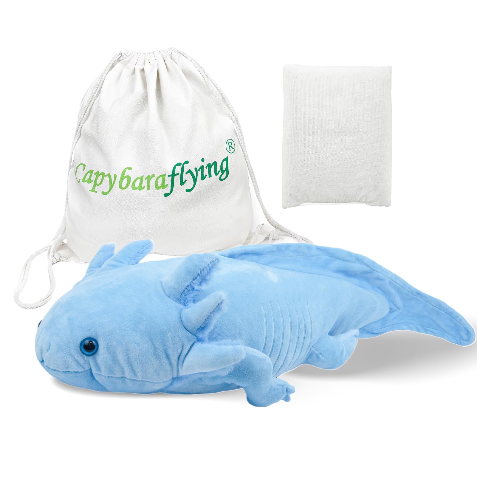 capybaraflying Salamander Weighted Plush Toy, Lifelike Axolotl Weighted Plushies Toy, Cuddly Blue Animal Pillow for Cuddling, 21in 4.4lb Microwavable Axolotl Plush Toy Unique Gift for Children