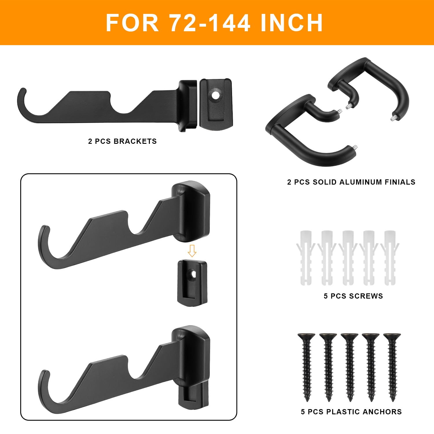 Lwiiom Barras De Cortina Dobles De Bronce Oscuro De 36 A 72 Pulgadas (3-6  Pies),, image size:1500x1500