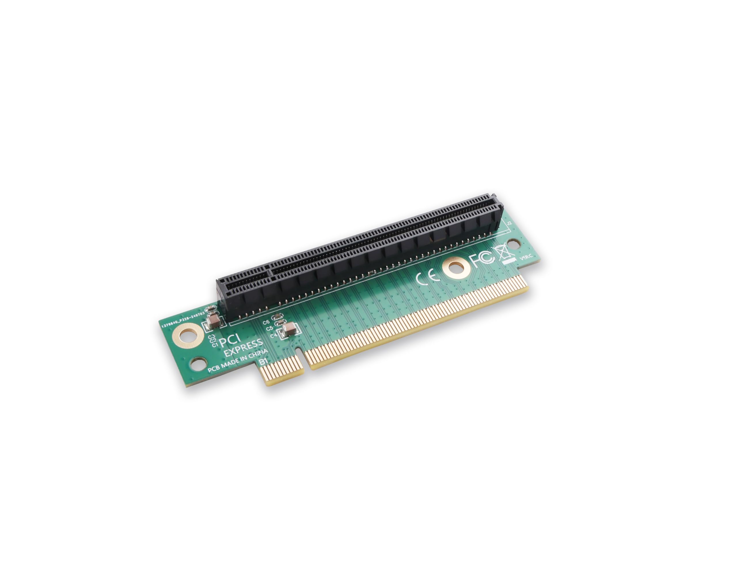 ELFJMZP PCIe 4.0 X16 90 Degree Right Angle Adapter - Ultra Slim 1.6MM Gold Plated PCB/Black Reinforced Connectors/Extension Cable Free Plug-In Design - Compatible with Mini ITX Chassis/Optimised Cooli