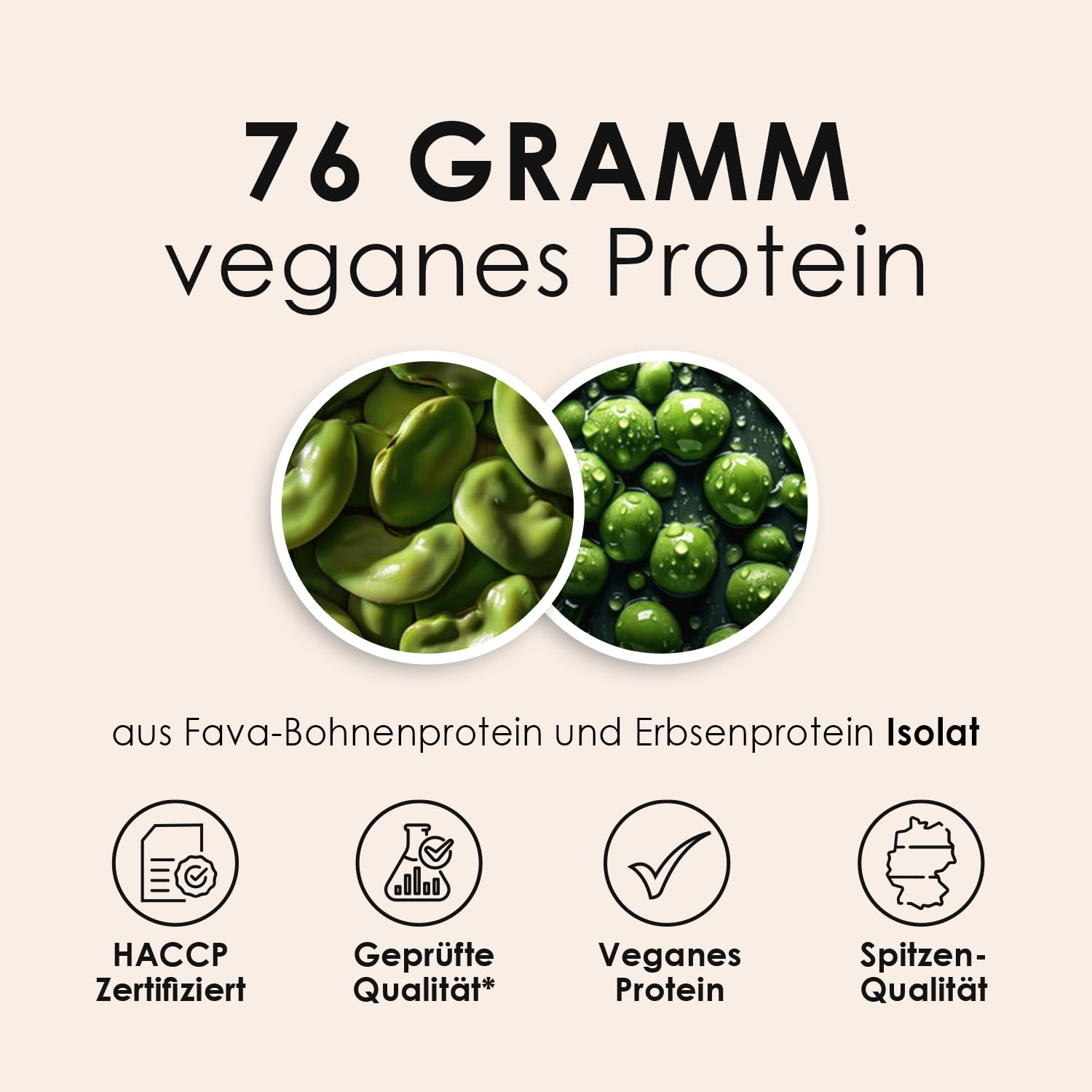Nature Heart Creamy Protein Double Choc, 450g, 76% Pflanzenprotein | Vegan, Erbsen- & Fava-Bohnenprotein, Ohne Zuckerzusatz, Glutenfrei, Cremig & schokoladig