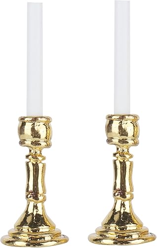 Portavelas para velas de pilar, juego de 2 candelabros decorativos de metal, soporte de vela rústico para chimenea, estante de mesa auxiliar en