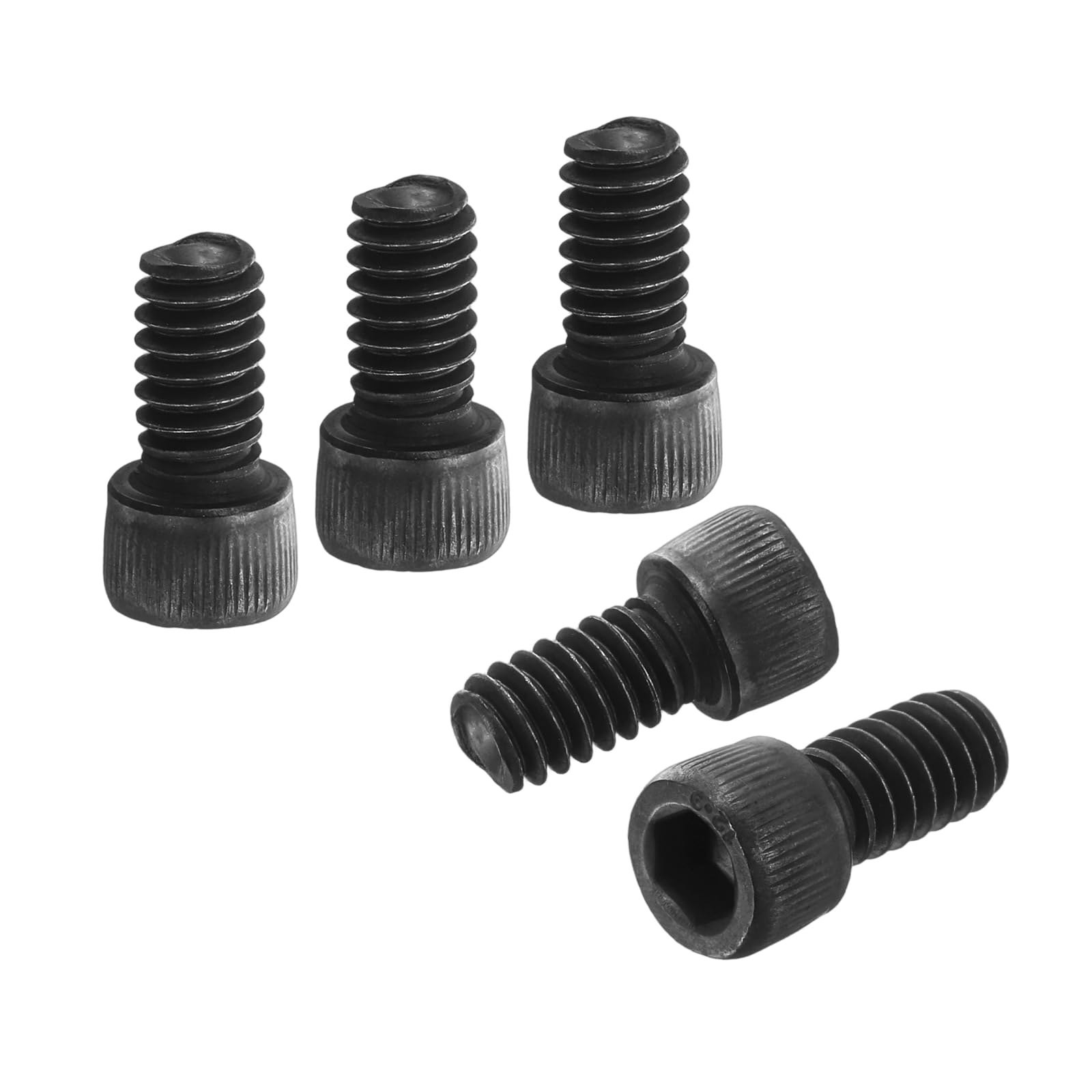 PATIKIL 1/4"-20 x 1/2 Socket Head Cap Screws Bolts, 50Pcs Carbon Steel Hex Head Metric Screws for Door Road Bicycle Mountain Bike Auto Ship Communication Equipment, Black