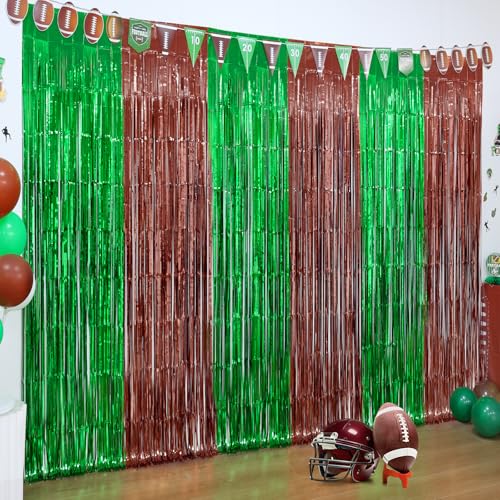 Accessoires de photomaton de football LOLStar vert et marron pour fête