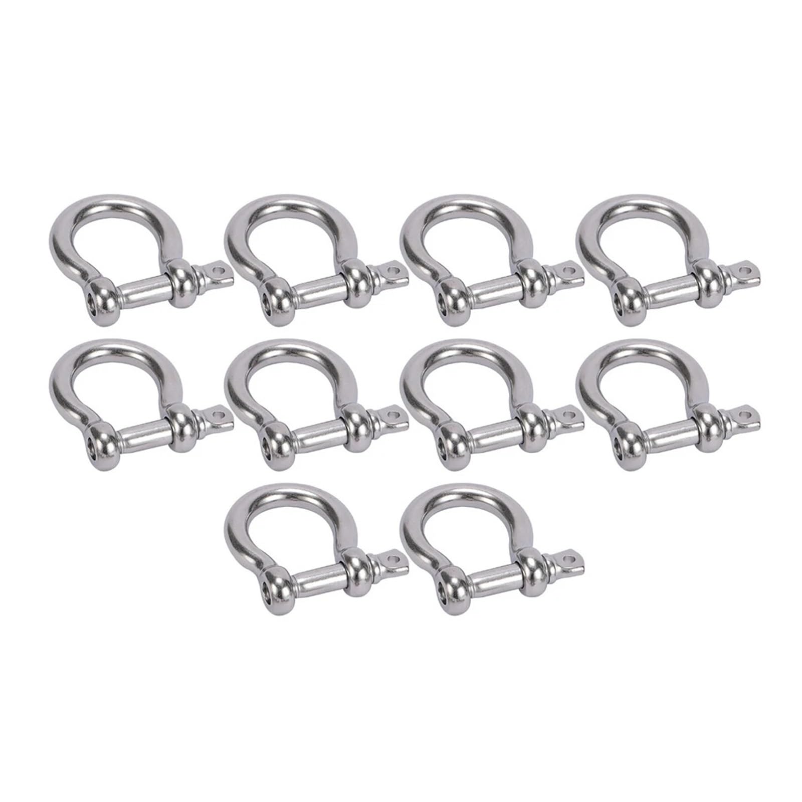 Grilletes acero inoxidable Grillete de carga en forma arco acero inoxidable 304 for camping, senderismo y otros deportes al aire libre M4 M5 M6 M8 M10 M12 M14 Paquete 10(M8)