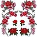 BronaGrand 10 Pieces 5 Pairs Embroidered Patches Rose Flower Sew on Patch Applique for DIY Clothing, Jeans,Sewing