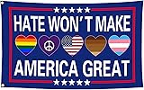 Hate Wont Make Us Great Flag Pride Ally Resist Flag 3x5 Ft Outdoor Equality Peace Flags...