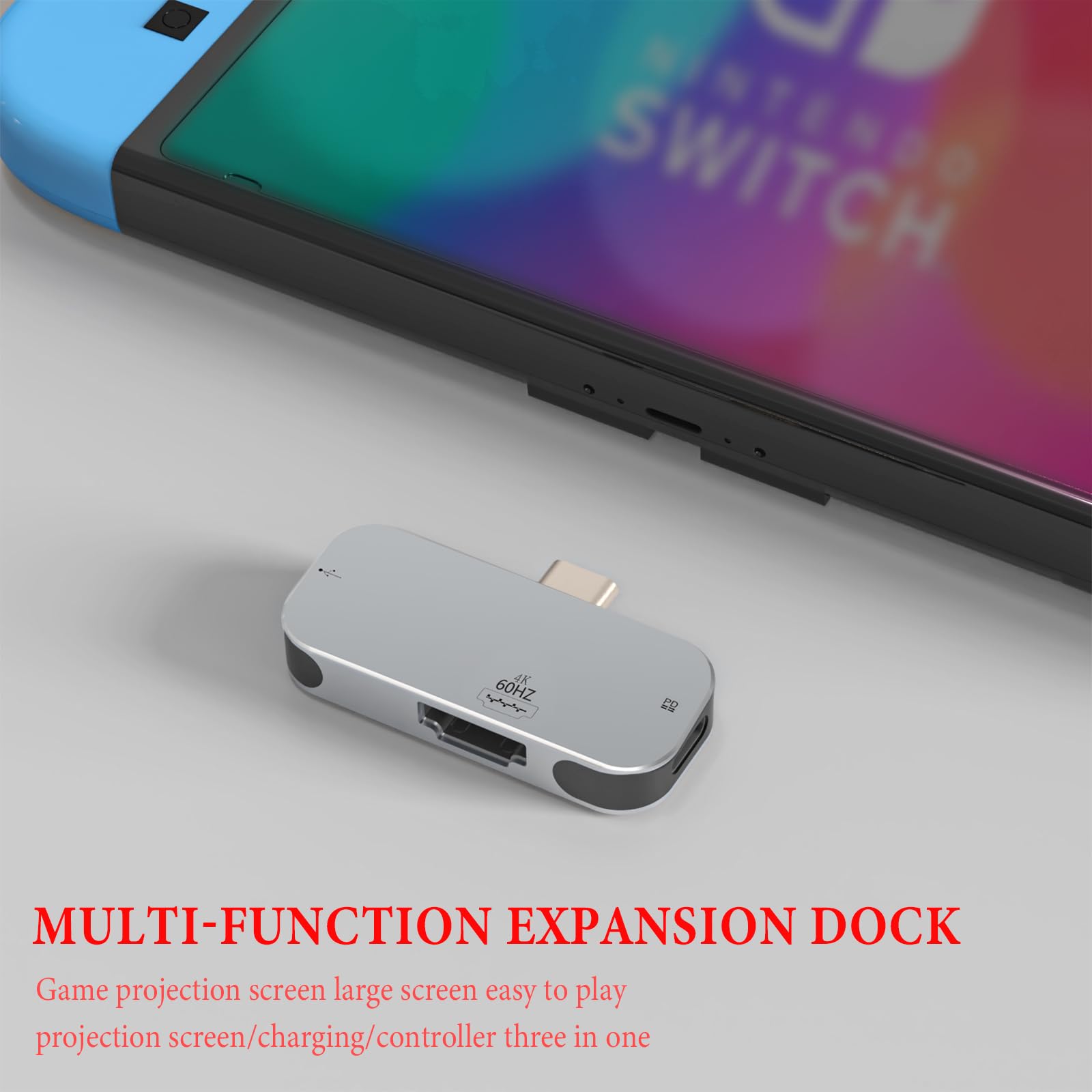 Geekria Dock station TV compatibile con Nintendo Switch/OLED di ricambio portatile, accessori di gioco con HDMI 4K/1080P 3 in 1 HDMI/2 Type-C