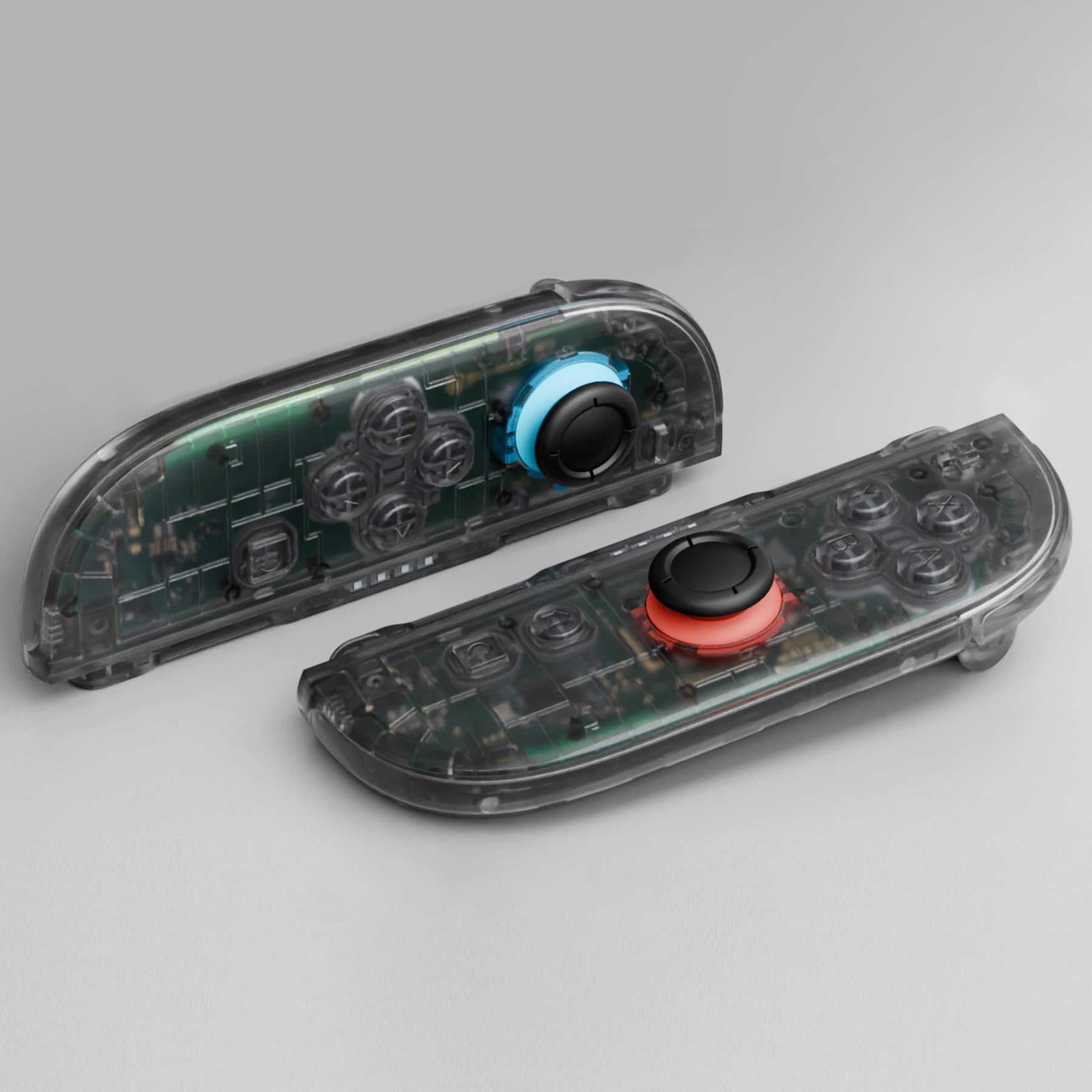 eXtremeRate Coque pour Switch 2 Joycon avec Boutons de Remplacement Complet DIY et Outil, Coque Joycon 2 pour Nintendo Switch 2 Accessoires-Noir Transparent