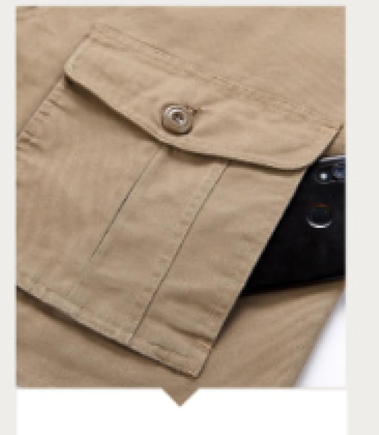 Kamizelka pour hommes d'âge moyen et âgés printemps et automne multi-poches fotografia Veste de cheval lavé coton ample pêche en plein air(Army Green,XL)
