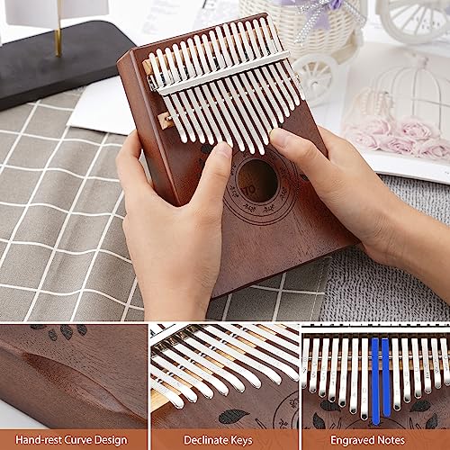 Lekato THUMB1 Kalimba 17 Keys, Solid Wood Thumb Piano Portable Mbira Finger Piano Beginners C Key thumb #1