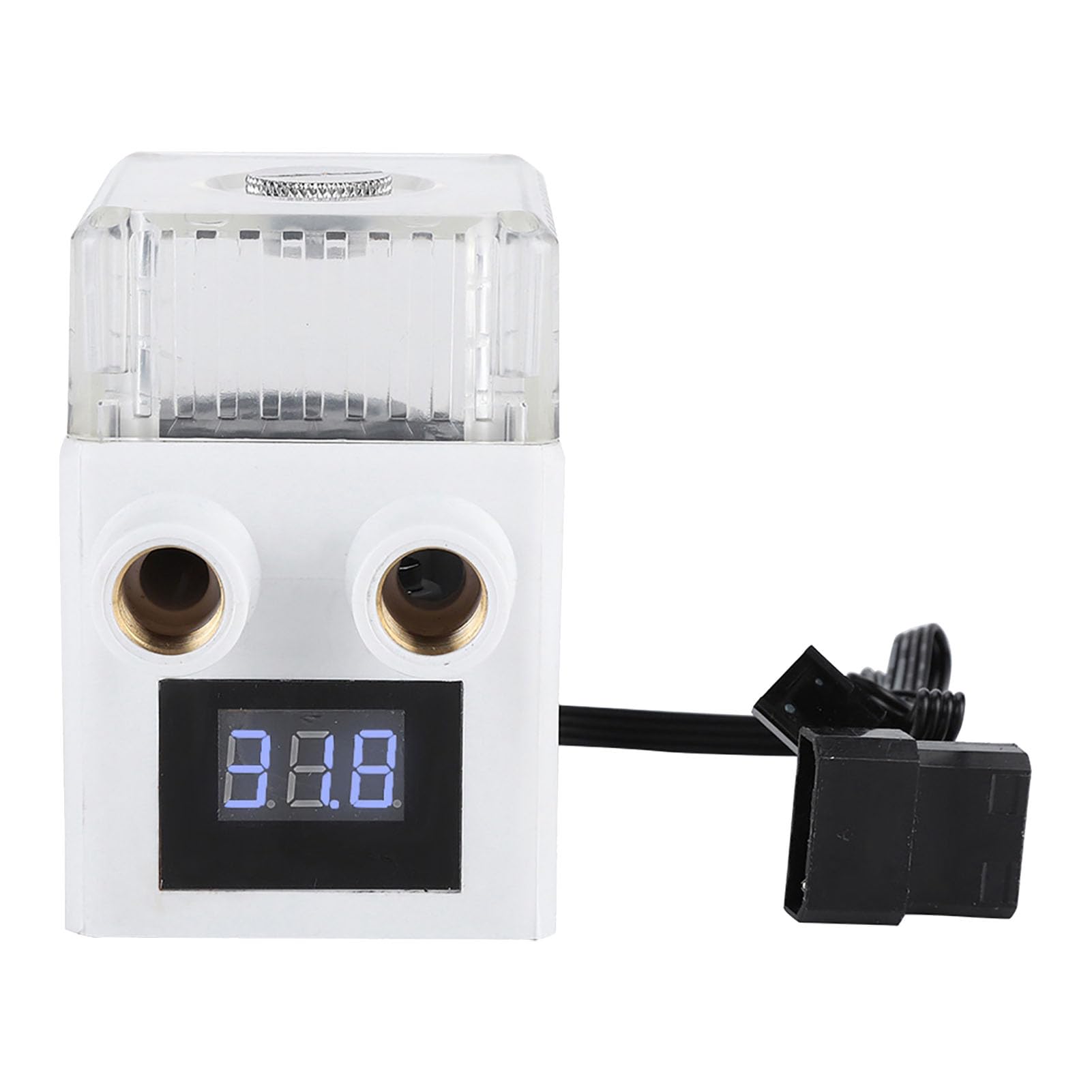 Generic Leistungsstarke Dreiphasige PC-Wasserpumpe mit Echtzeit-Temperaturanzeige für die Kühlung von Gaming-Rigs (Weiß + Temperaturanzeige)