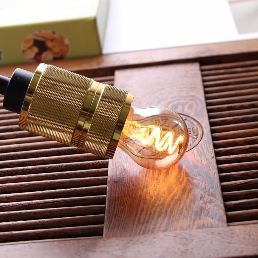 fengyan Casa bombillas, Paquete de 20, bombilla LED de filamento suave flexible AC220V E27 3W G45 amarillo cálido 2200K Edison lámpara decorativa fuente de luz Familiar Lámpara