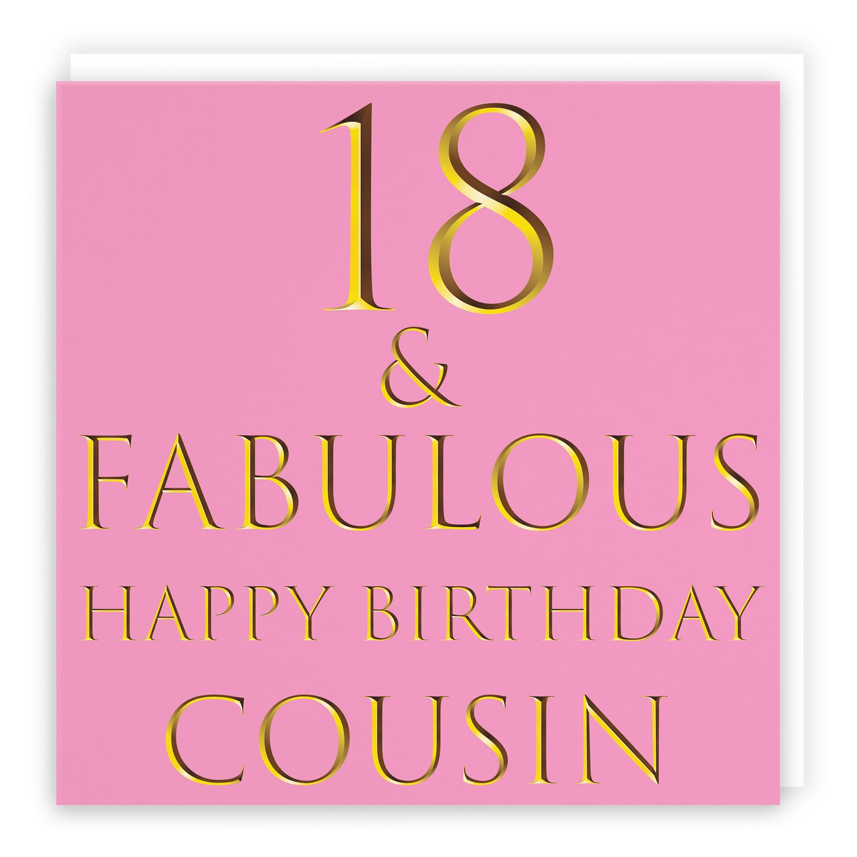 Hunts England Biglietto Auguri 16° Compleanno Per Cugina - Con Busta Marrone - 148x148 Mm - Collezione Party