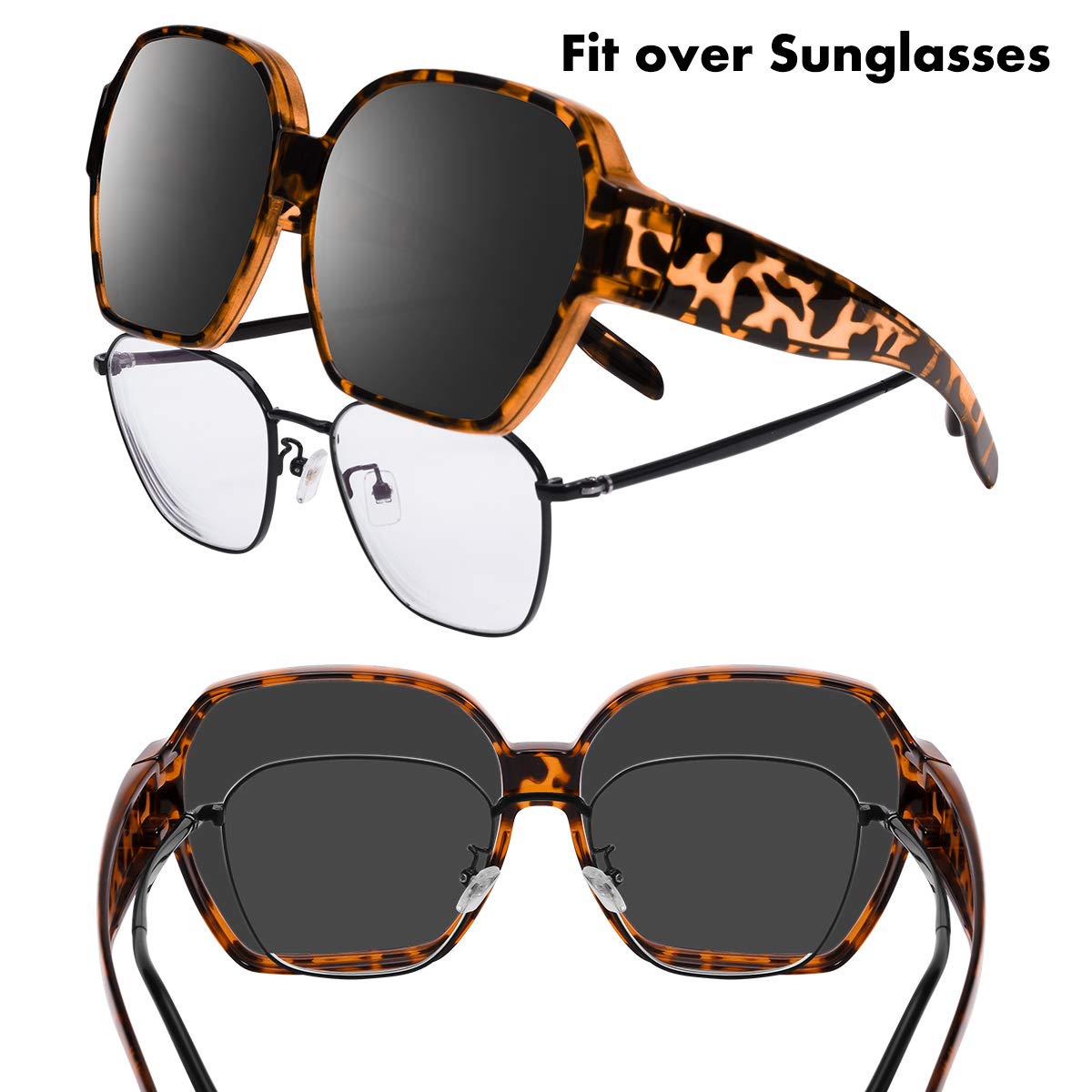TINHAO Square Oversized Polarized Fit Over Sunglasses Over  display picture 2