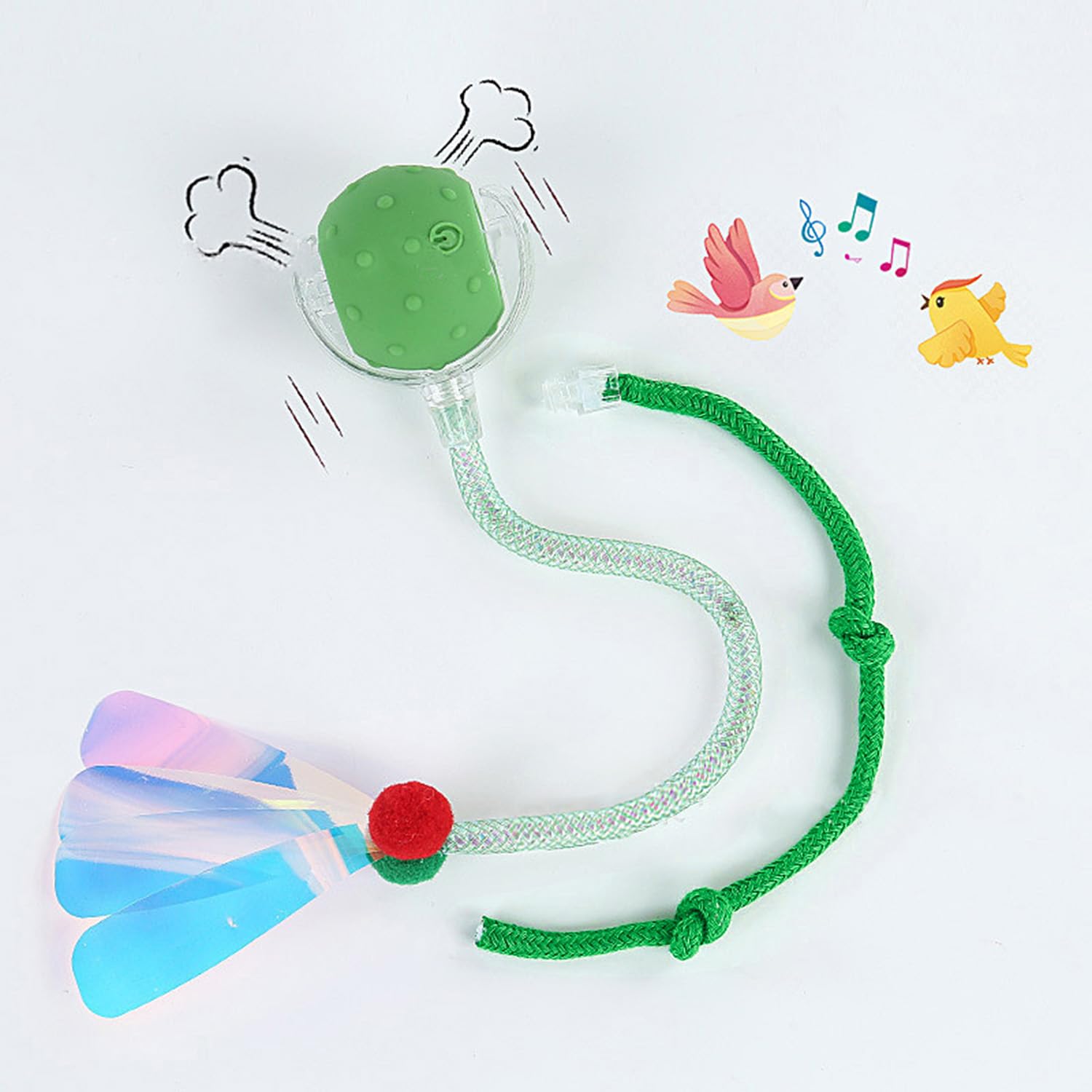 Palla interattiva per gatti da interni, palla per gatti agile che rotola automaticamente, con coda in rete elastica, ronzio e movimento attivato, 2 accessori per coda, giocattolo per gattini