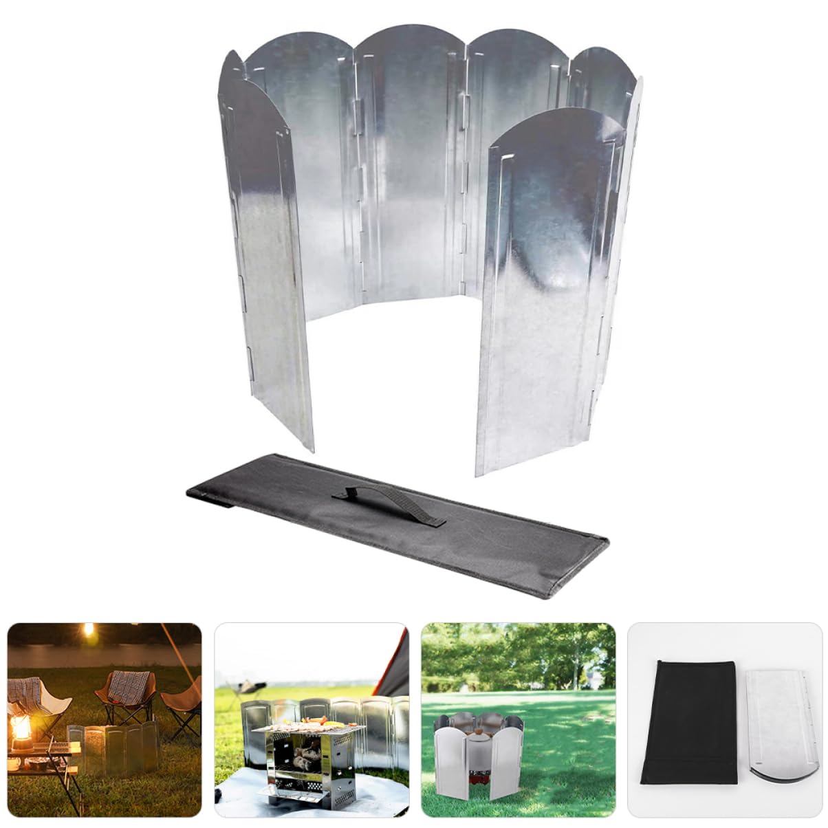TOYANDONA Paraventi Pieghevoli per Campeggio Antivento Leggero per Fornelli Barbecue Strumenti Antivento da Campeggio per Cucinare all Aperto Realizzati in Lamiera Zincata