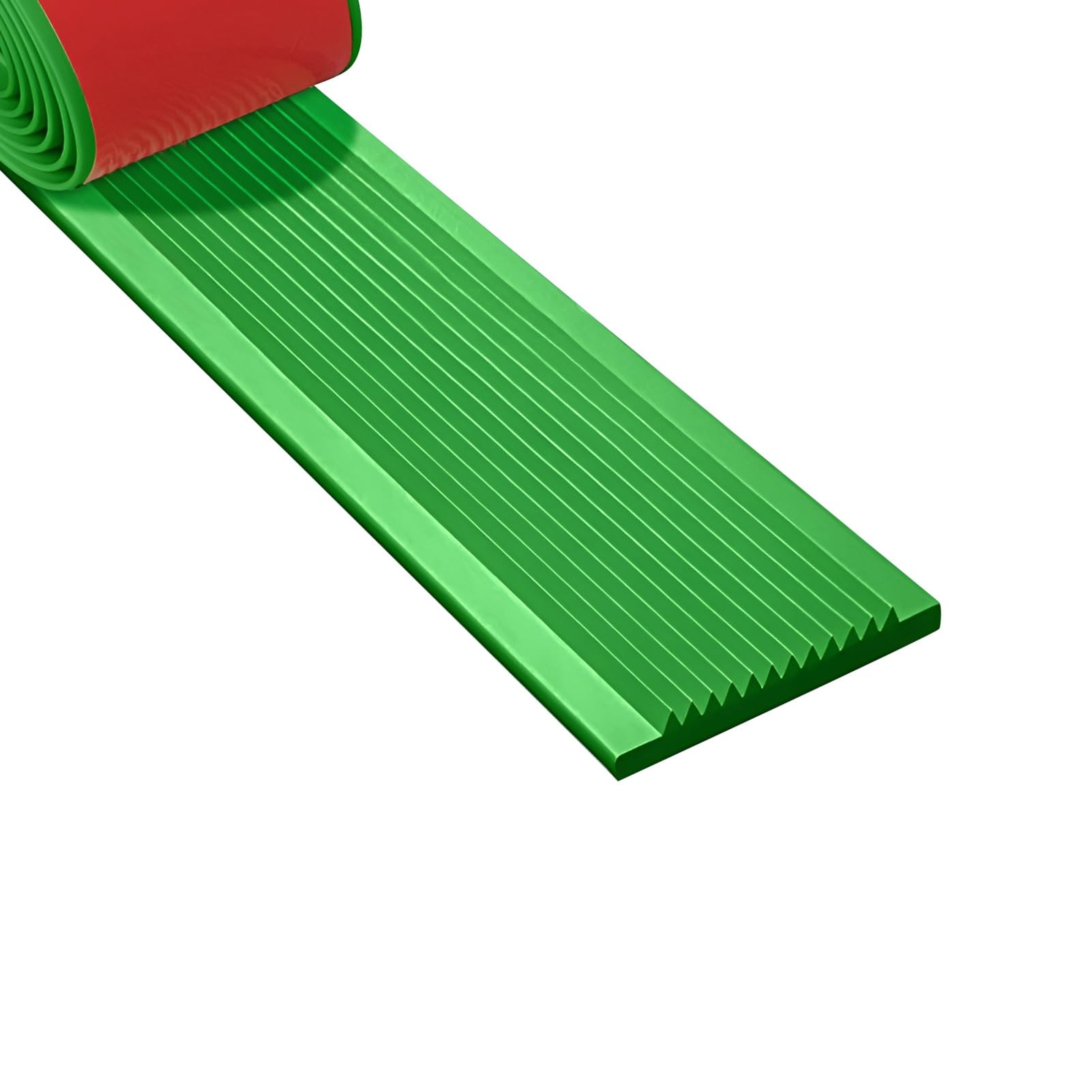 Samoprzylepne listwy schodowe z PCV w rolce 5 m, antypoślizgowe gumowe wykończenie krawędzi schodów do wnętrz i na zewnątrz(Green,5cm)