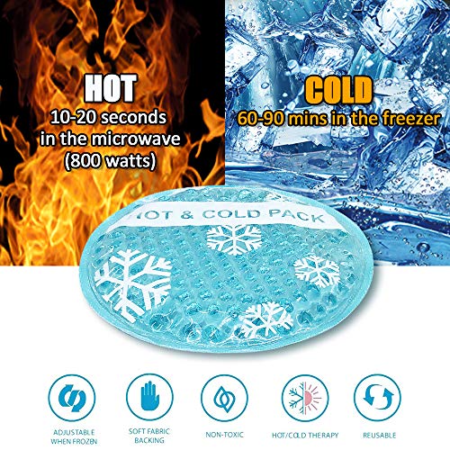 OLESILK Small Hot Cold 6 Packs, Reusable Round Gel Beads Ice Pack with Cloth Backing, Hot and Cold Therapy for Breastfeed Injury, Kids Pain Relief, Headache, Tired Eyes, Wisdom Teeth, Sinus Relief - Image 3
