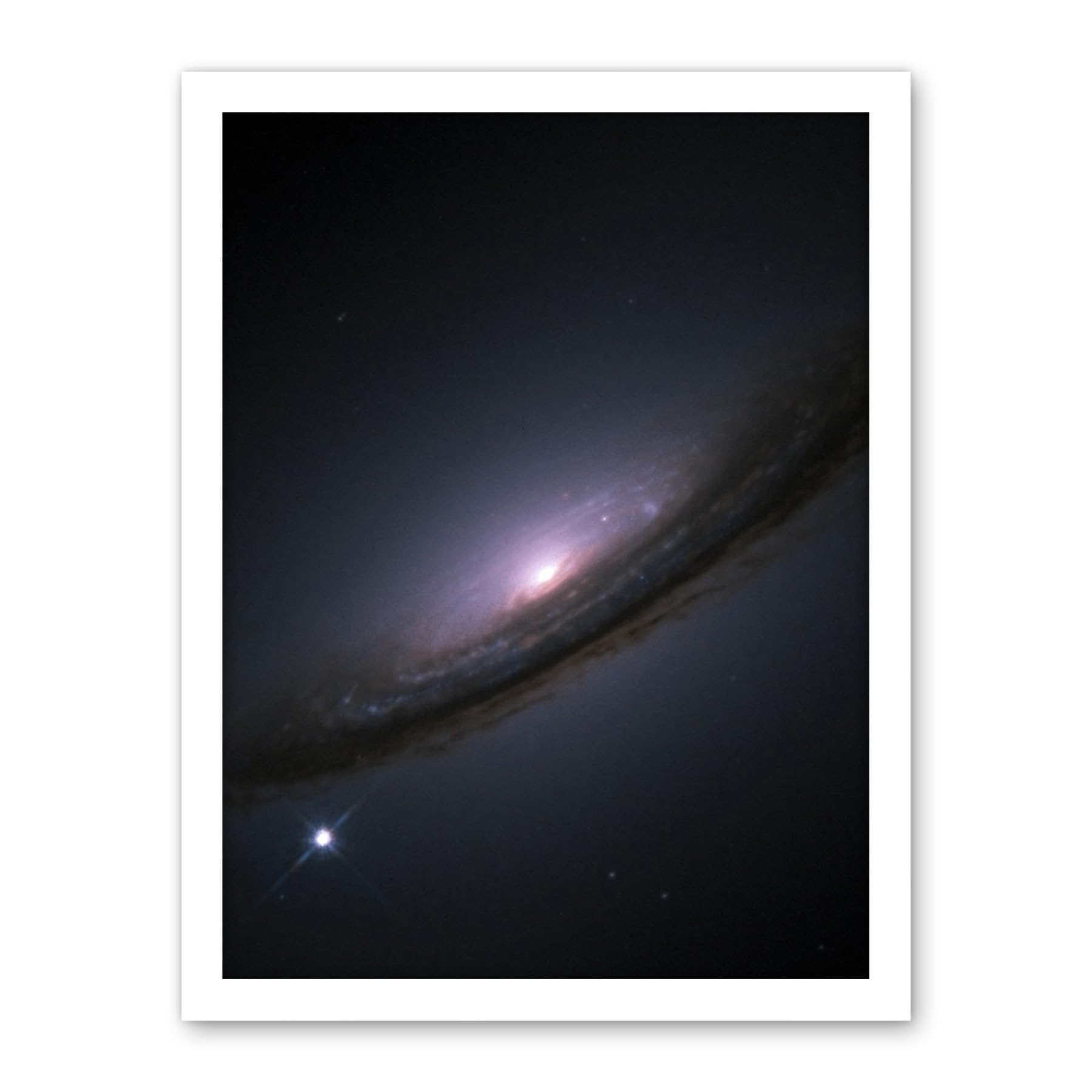 Artery8 Hubble Space Telescope Image Supernova 1994D In Lenticular Galaxy NGC 4526 Star Explosions And Supermassive Black Hole In Disc Center Artwork Framed Wall Art Print 18X24 Inch