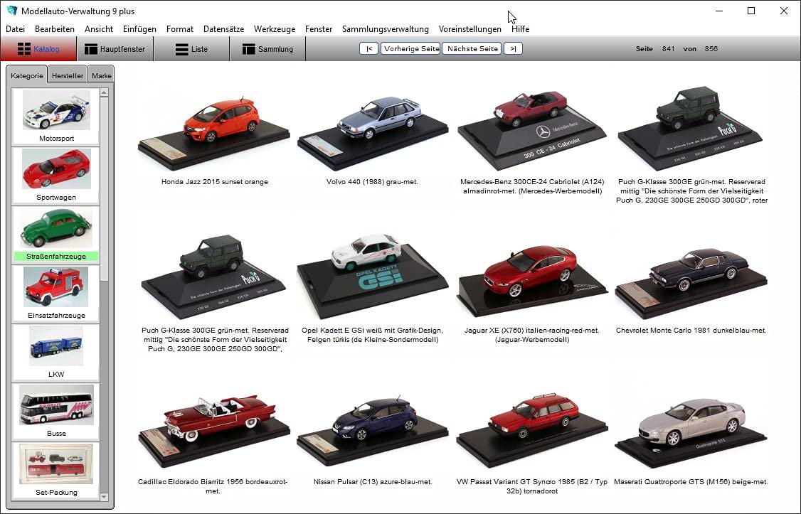GS Modellauto-Verwaltung 9 Plus - Software zur Verwaltung Ihrer Modellautosammlung mit über 20.000 Modellautos im Programmteil Collection