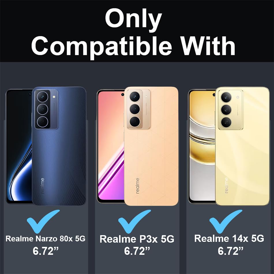 Image of Fashionury Crystal Clear Case for Realme P3x 5G / Realme 14X 5G | Yellowing Resistance | Transparent TPU Silicone | Raised Camera Lips | Slim Transparent Cover