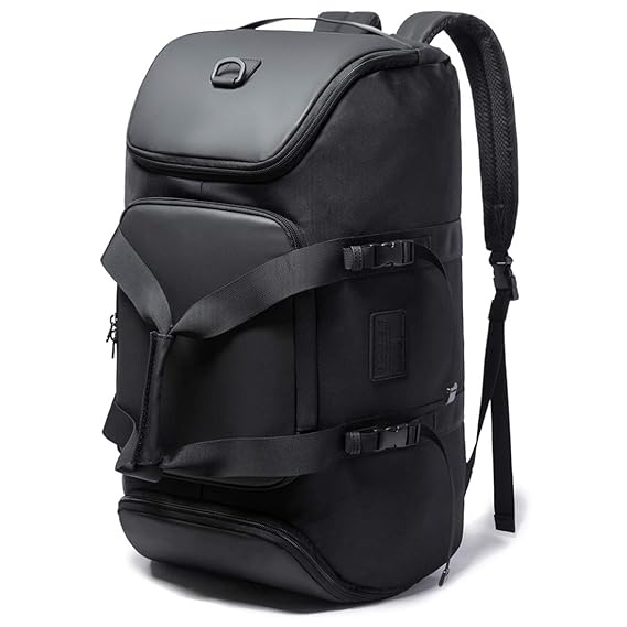 BANGE High Capacity Waterproof Travel Backpack Cum Duffle Bag Sports Bag (Black)