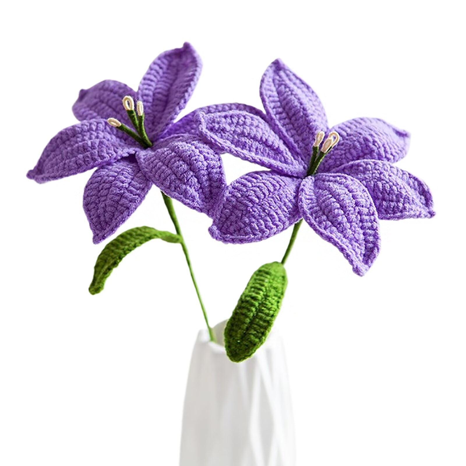 Amazon.com: Lovmeety 2 Pcs Purple Tiger Lily Crochet Flower