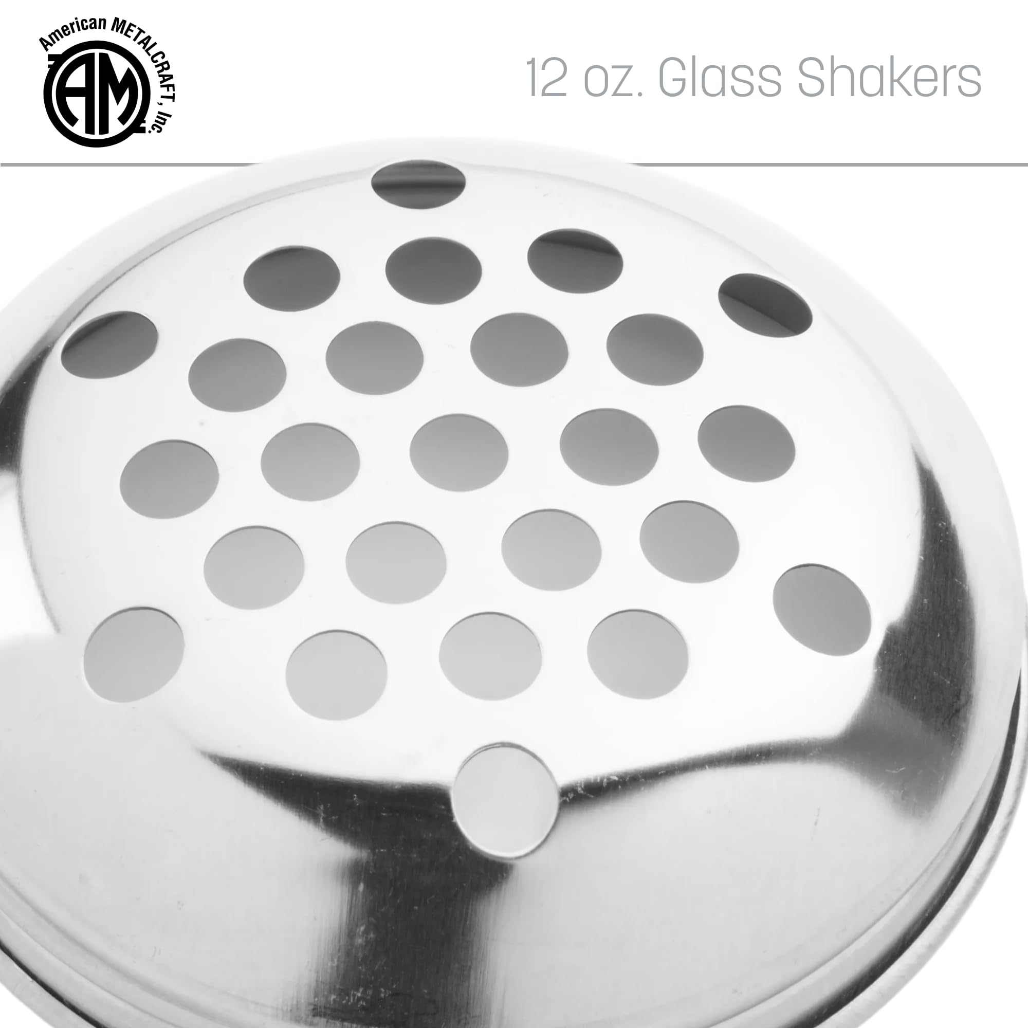 American Metalcraft (GLA319) - Shaker per formaggio in vetro, con coperchio con fori extra grandi