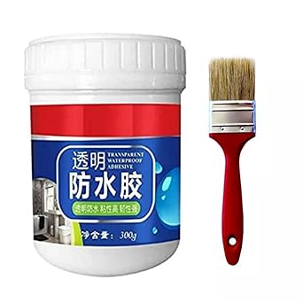 HEINRICHED Waterproof Transparent Crack Seal Glue 300g with brush Leaking Sealant Window Crack Transparent Sealant Roof Sealant Waterproof Gel Adhesive seal cracks agent For Surface, Cement,Marble,Wood ,Wall ,Tile ,Window ,Roof