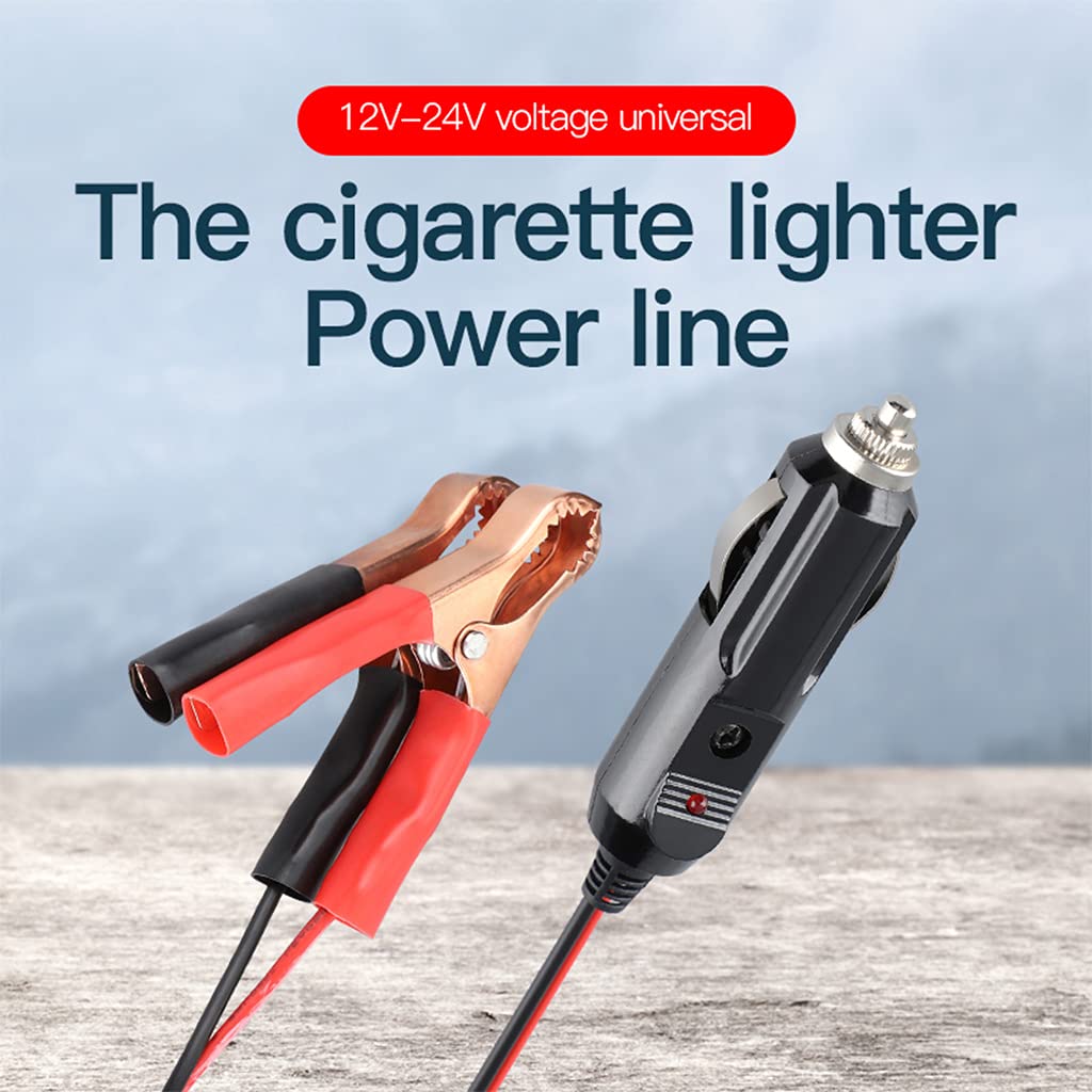 Clamp to Male Extension Cable Car Battery to Car Power Adapter Plug Socket Cord for W/ 15A F