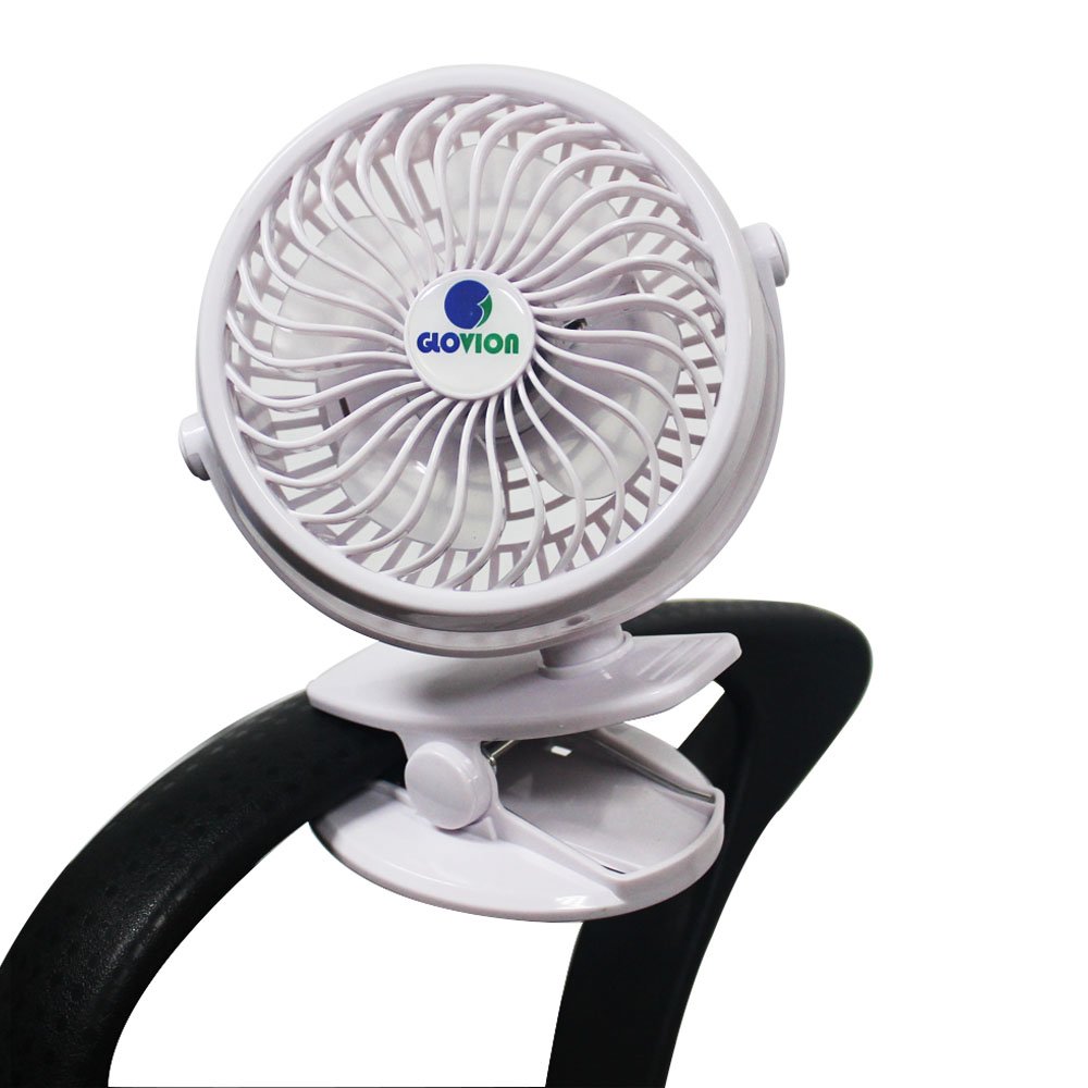 Ventilateur De Poussette Rechargeable USB - Glovion Clip | Blanc