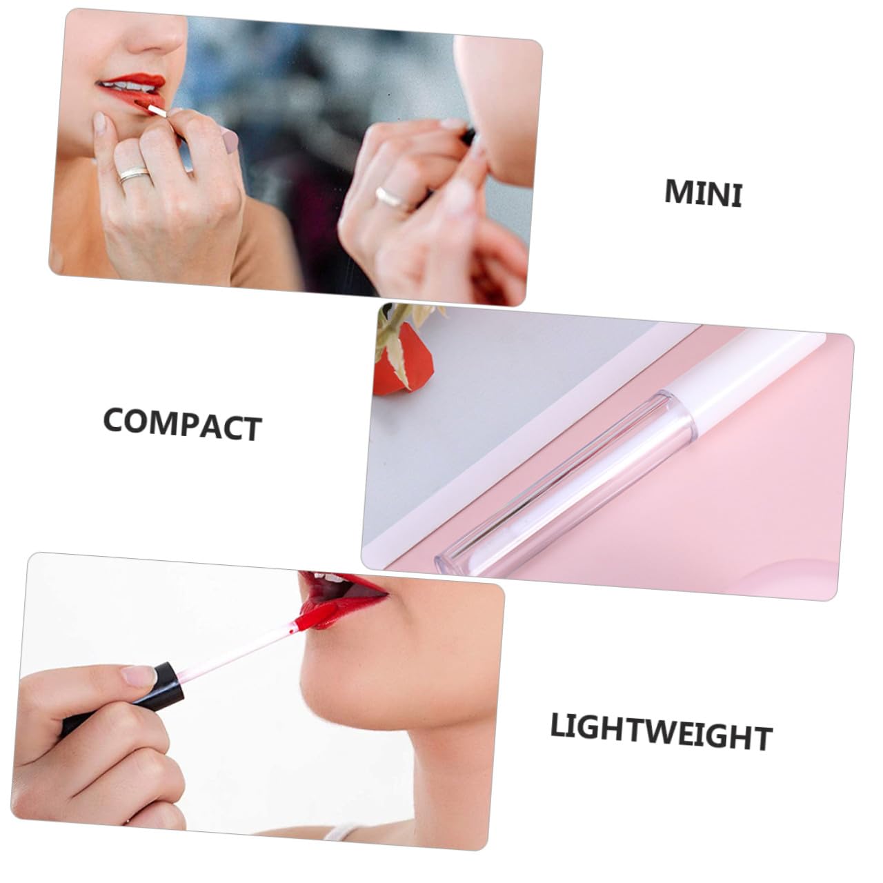 Bottiglia di Suddivisione per Gloss Labbra Rotonda 2, 5 Ml | 30 Pezzi, Corpo e Coperchio Abs, Formato Mini Compatto, per Trasporto e Travaso del Liquido