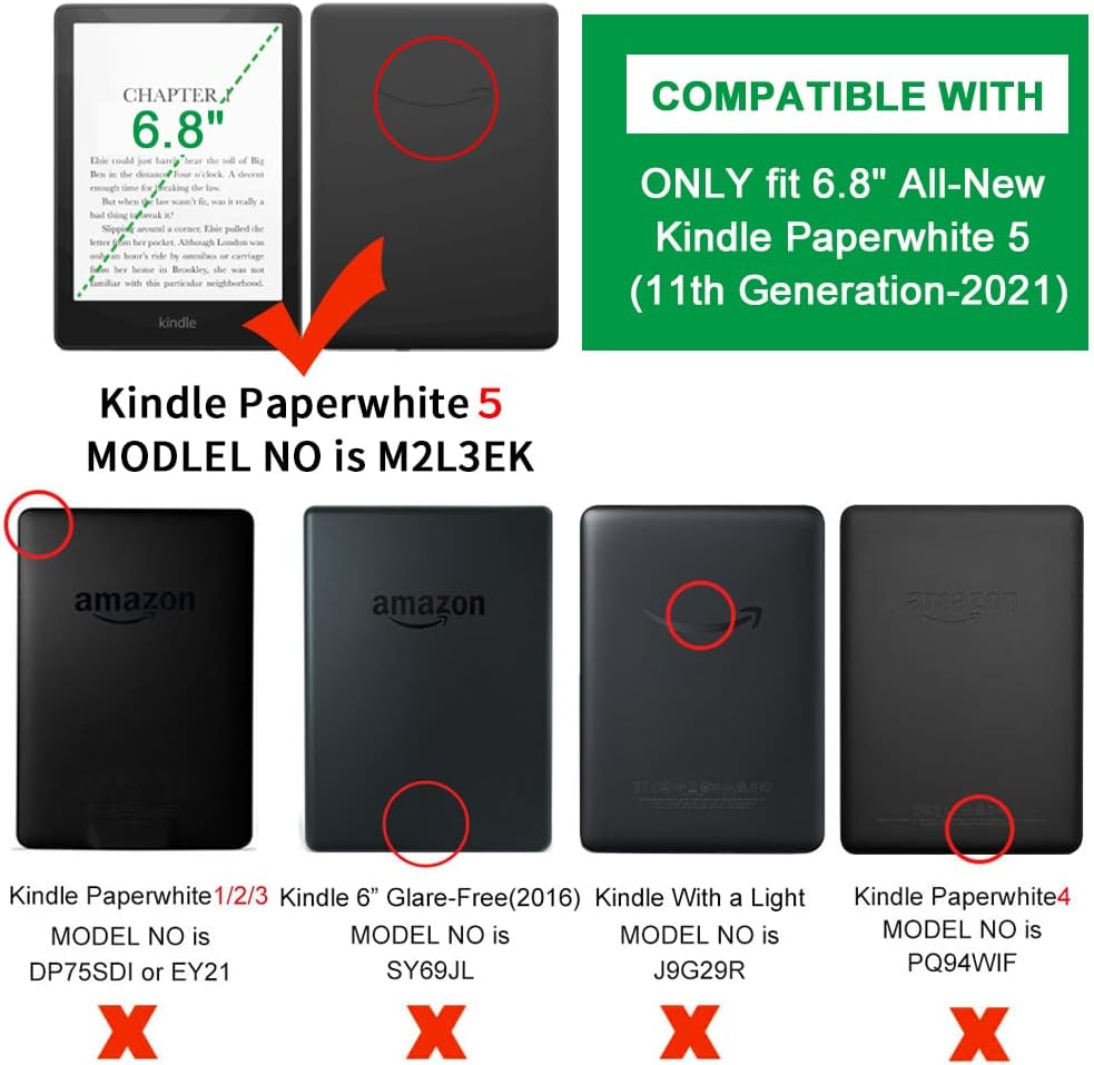 Case for 6.8" Kindle Paperwhite (11th Generation-2021), Ultra Slim Thin PU Leath... 3 611iXNML7SL. AC SL1000