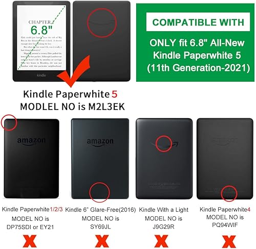 Miniatura 2 de Funda para Kindle Paperwhite 5 (se adapta a la nueva 11 generación 2021) - Funda resistente a prueba de golpes con correa de mano (amarillo)