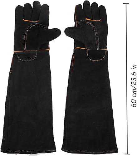 Miniatura 2 de Lessbad Lifeunion - Guantes de protección animal antimordeduras y arañazos, para perro, gato, pájaro, reptil y serpiente (color negro-1)