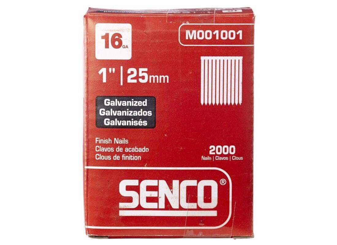 Senco Straight Brad Nails Galvanised 16G x 25mm (Pack 2000)