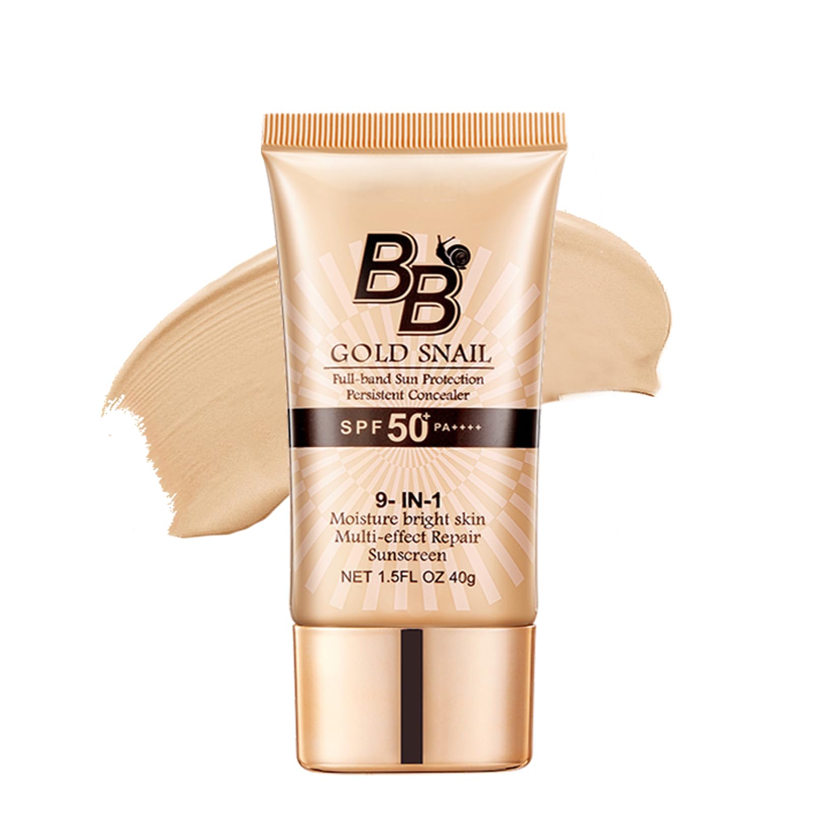 Gold Snail Sunscreen BB Cream Tinted Moisturiser Foundation, Hydrating, Medium, Cover Blemishes SPF50+