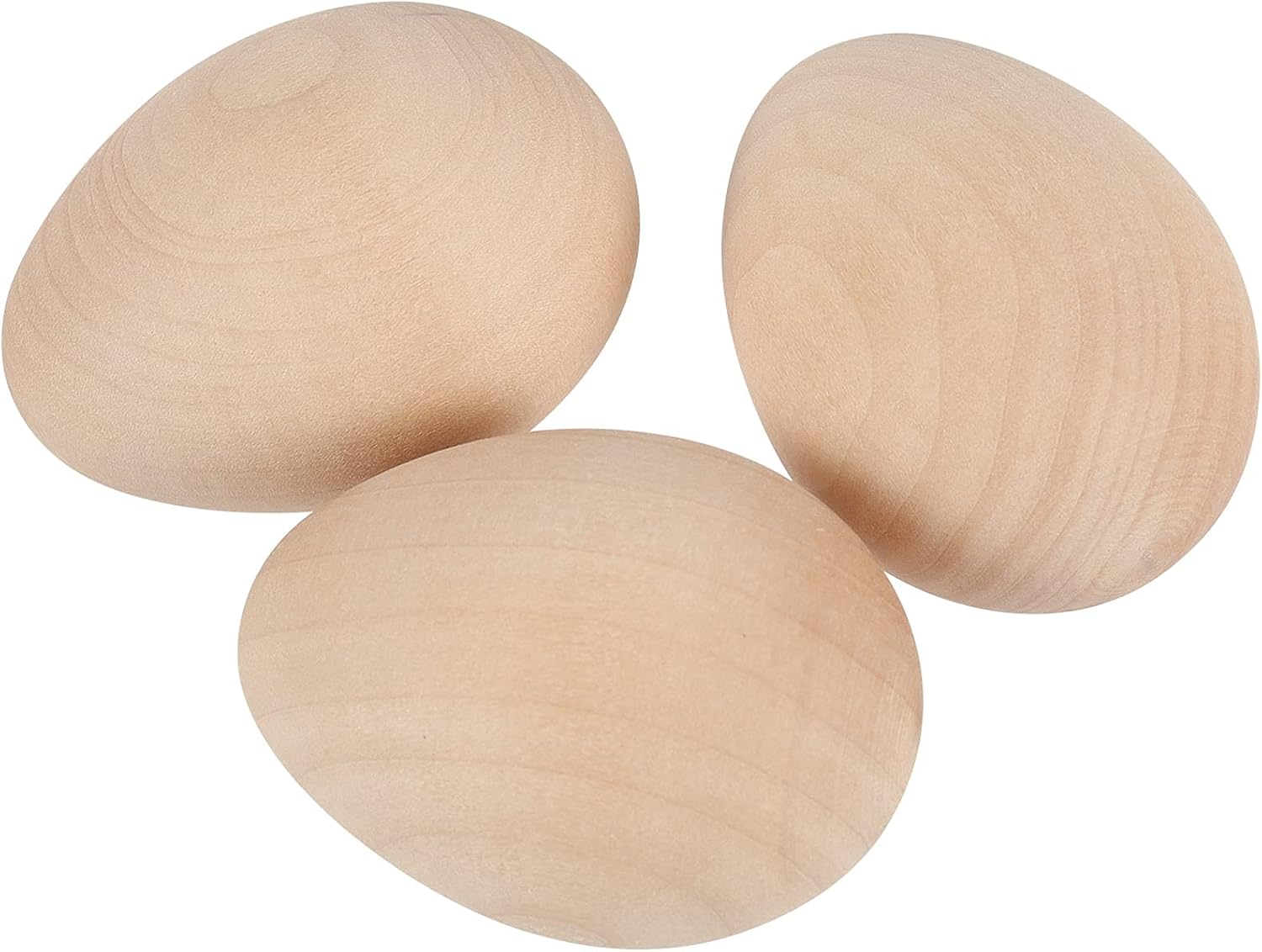 SHEUTSAN 40 Pack 2-1/2 x 1-3/4 Inches Wooden Eggs, Unfinished Wood Easter Eggs for Crafts, Home Decoration
